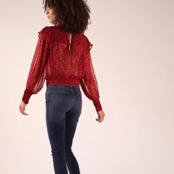 NWT Free People Roma Berry Combo Blouse Size XS - Picture 9 of 12